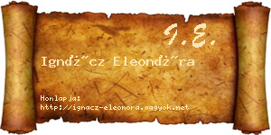 Ignácz Eleonóra névjegykártya
